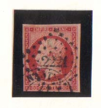 1853/1860 - LBF/2262  - FRANCIA - 80c. CARMINIO - USATO