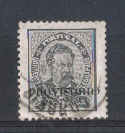 1892 - LOTTO/9647AU - PORTOGALLO - 5 r. NERO PROVISORIO - USATO