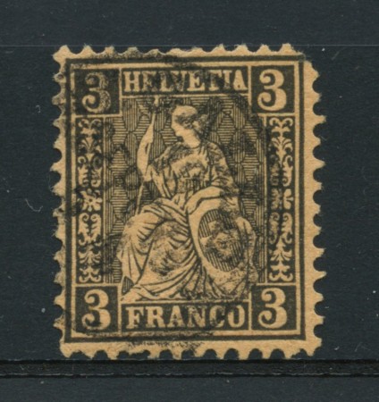1862 - LOTTO/15217 - SVIZZERA - 3 cent. NERO - USATO