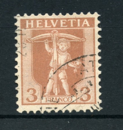 1907 - LOTTO/21926 - SVIZZERA -  3c. BRUNO LILLA WALTER TELL - USATO