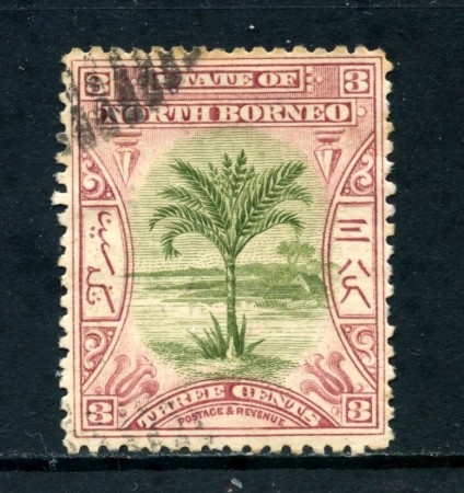 1897/900 - NORD BORNEO - 3 CENT.  LILLA VERDE  - USATO - LOTTO/26985
