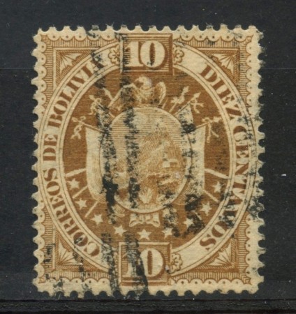 1894 - BOLIVIA - 10c. BRUNO STEMMA - USATO - LOTTO/29146