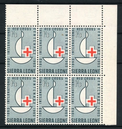 1963 - SIERRA LEONE - LOTTO/47938 - 1/3 CROCE ROSSA - BLOCCO DI 6V. NUOVO