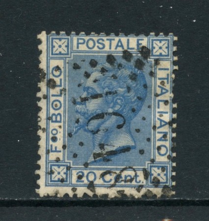 1867 - REGNO - 20 cent. AZZURRO VITTORIO EMANUELE II° USATO - LOTTO/26410