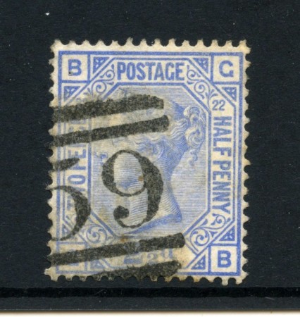 1881 - GRAN BRETAGNA - LOTTO/43240 - 2,5p. AZZURRO TAVOLA 22 - USATO