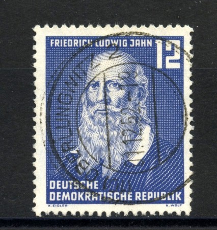 1952 - GERMANIA DDR - LUDWIG JAHN - USATO - LOTTO/36081