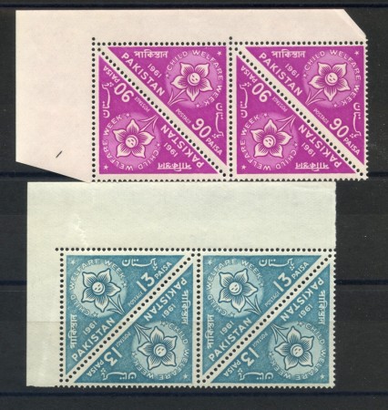 1961 - PAKISTAN - LOTTO/38790 - INFANZIA 2v. NUOVI QUARTINE