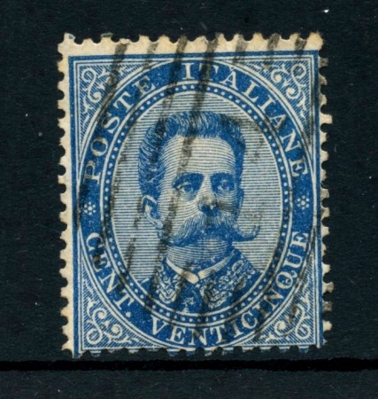 1879 - REGNO - 25 cent. AZZURRO RE UMBERTO I° - USATO - LOTTO/26426