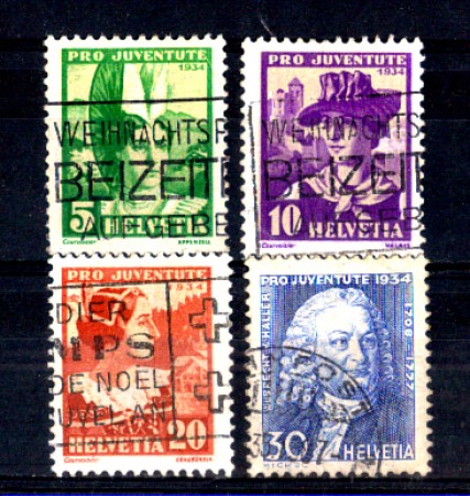 1934 - LOTTO/SVI281CPU - SVIZZERA - PRO JUVENTUTE 4v. - USATI