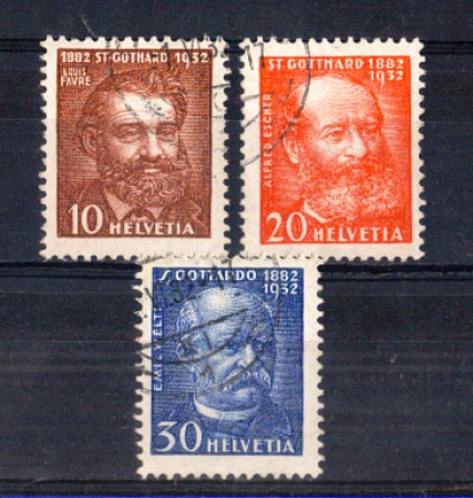 1932 - LOTTO/SVI262CPU - TRAFORO DEL S.GOTTARDO  3v. - USATI