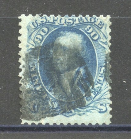 1867- STATI UNITI - LOTTO/40825 - 90 Cent. AZZURRO CON GRIGLIA G.WASHINGTON - USATO