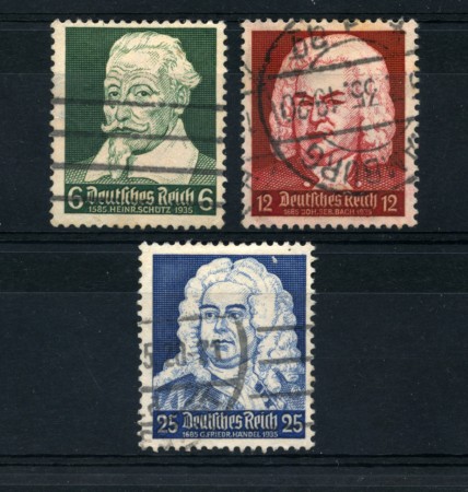1935 - LOTTO/16196 - GERMANIA - COMPOSITORI TEDESCHI 3v. - USATI