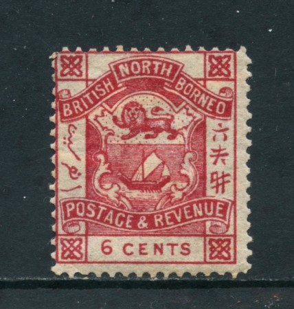 1889/92 - NORD BORNEO - 6 CENT. ROSA - LINGUELLATO - LOTTO/26974