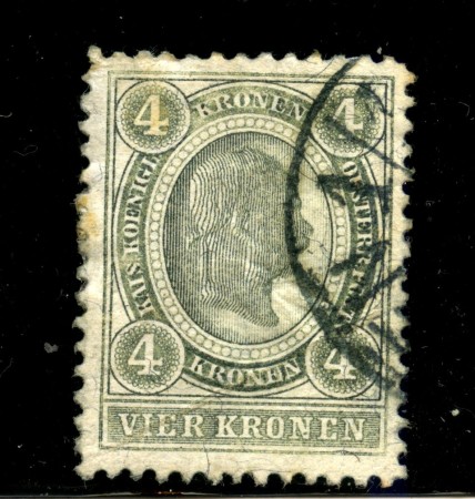 1899 - AUSTRIA - LOTTO/42895 -  4 KORONE VERDE CHIARO - USATO