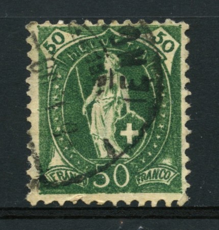 1907 - LOTTO/15273 - SVIZZERA - 50 Cent. VERDE SCURO - USATO