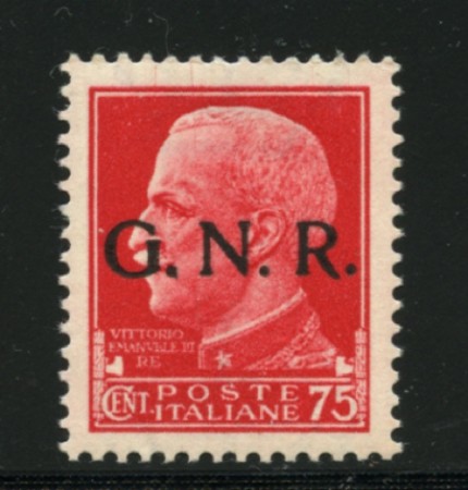 1943 - LOTTO/12499 - RSI - 75 c. TIRATURA DI BRESCIA  VARIETA' - NUOVO