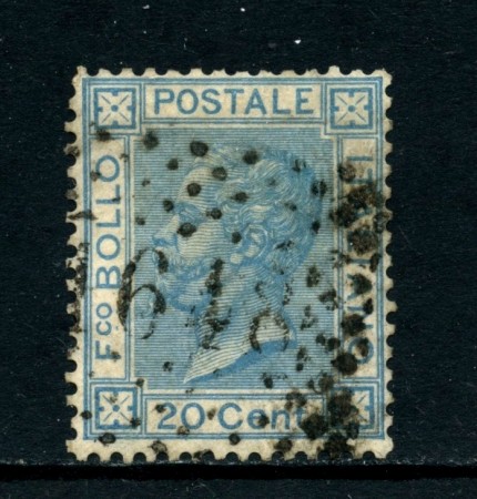 1867 - REGNO - 20 cent. CELESTE VITTORIO EMANUELE II° USATO - LOTTO/26408