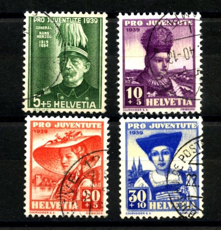 1939 - SVIZZERA - LOTTO/41686 - PRO JUVENTUTE 4v. - USATI