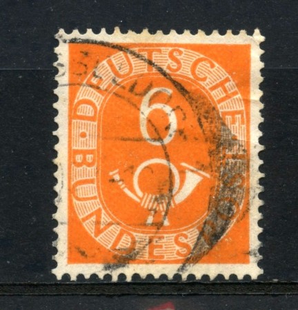 1951 - GERMANIA - 6p.ARANCIO CORNO DI POSTA - USATO - LOTTO/30765