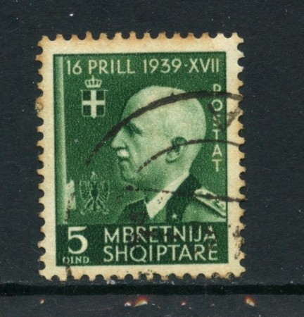 1942 - ALBANIA ITALIANA - 5q. UNIONE ITALO ALBANESE - USATO - LOTTO/29609