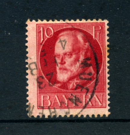 BAVIERA - 1916 - LOTTO/21875 - 10 p. CARMINIO  USATO