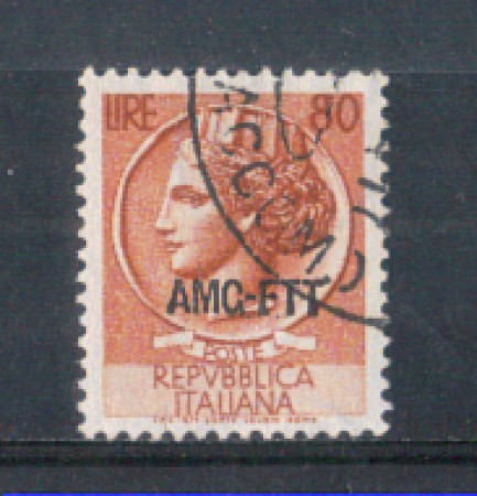 1953 - LOTTO/10350U - TRIESTE A - 80 LIRE ITALIA TURRITA USATO