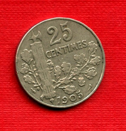 1905 - LOTTO/M21716 - FRANCIA - 25 CENTESIMI BUSTO LAUREATO