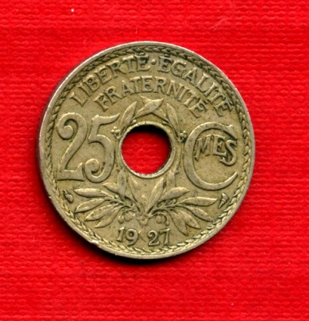 1927 - LOTTO/M21741 - FRANCIA - 25 CENTESIMI MONOGRAMMA