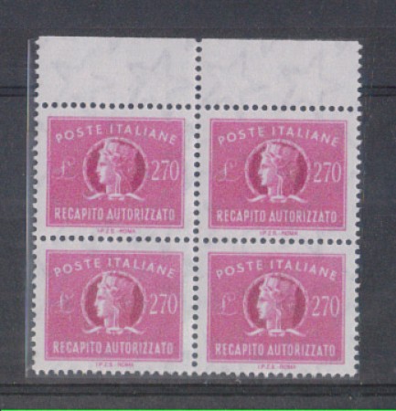 1984 - LOTTO/6821Q - REPUBBLICA - 270 L. RECAPITO QUARTINA