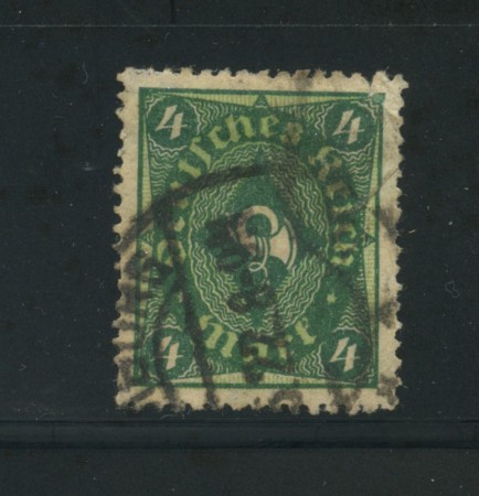1922 - LOTTO/17802 - GERMANIA REICH - 4m. VERDE GIALLO - USATO