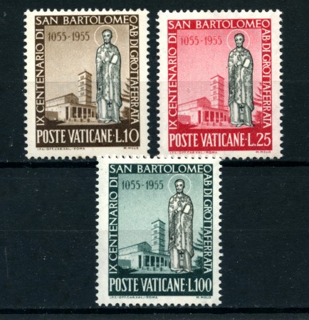 1955 - LOTTO/5844 - VATICANO - SAN BARTOLOMEO 3v. NUOVI