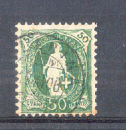 1905 - LOTTO/9914 - SVIZZERA - 50c. VERDE SCURO - USATO