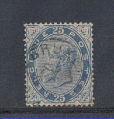 1883 - LOTTO/4115 - BELGIO - 25c. AZZURRO