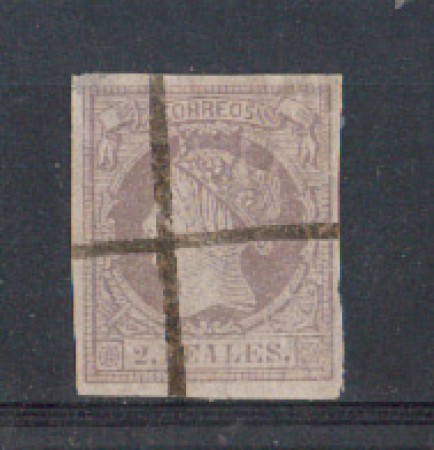 1860/61 - LOTTO/4397 - SPAGNA - 2 reales LILLA SU MALVA