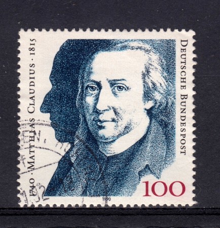 1990 - GERMANIA FEDERALE - 100p. M. CLAUDIUS - USATO - LOTTO/31285U