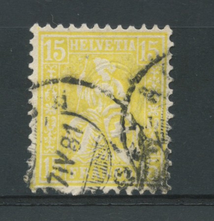 1867/78 - LOTTO/16314 - SVIZZERA - 15 CENT. GIALLO - USATO