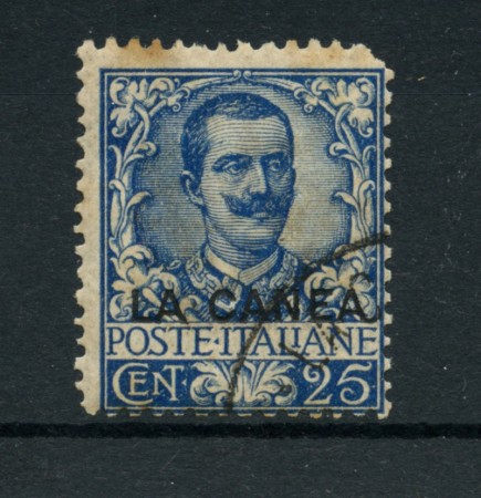 1905 - LOTTO18693 - LA CANEA - 25c.  AZZURRO - USATO
