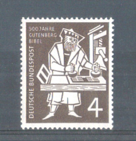 1954 - LOTTO/10509 - GERMANIA FEDERALE - 4p. BIBBIA DI GUTENBERG - NUOVO