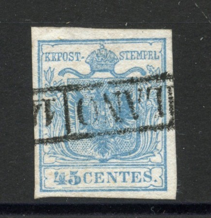 1850 - LOMBARDO VENETO - LOTTO/40469 - 45 CENTESIMI AZZURRO CHIARO - USATO MILANO