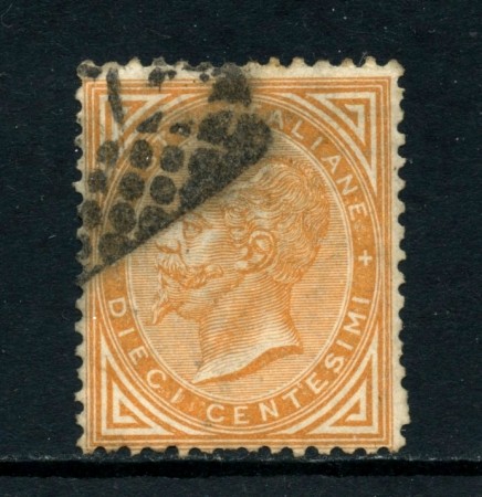 1863 - REGNO - 10c. GIALLO OCRA VITT. EMANUELE II° - USATO - LOTTO/26397