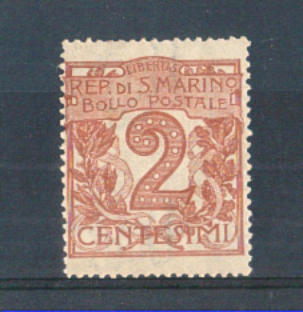 1921/23 - LOTTO/RSM69L - SAN MARINO - 2c. BRUNO ROSSO LING.