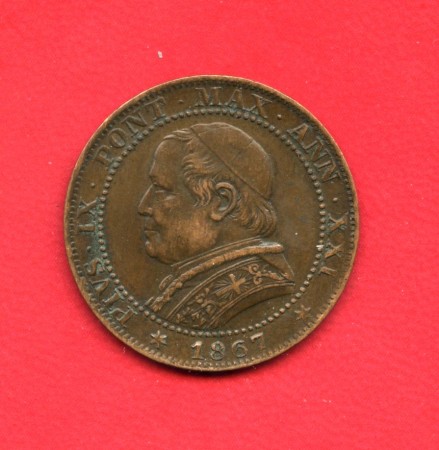 1867 - STATO PONTIFICIO - 1 SOLDO PAPA PIO IX° - LOTTO/M32393