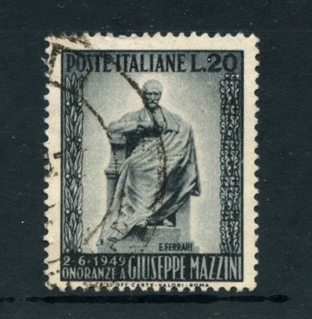1949 - LOTTO/6079Uc - REPUBBLICA - 20 Lire MONUMENTO A MAZZINI - USATO
