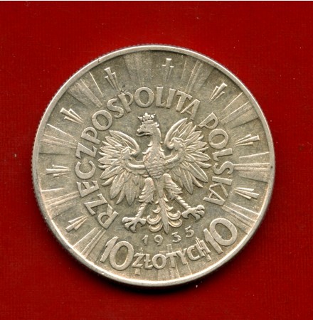 1935 - POLONIA - 10 ZLOTYCH ARGENTO PILSUDSKI - LOTTO/M31209