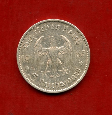 1935 - GERMANIA - 5 MARCHI ANNIVERSARIO ARGENTO - ZECCA A - LOTTO/M30504