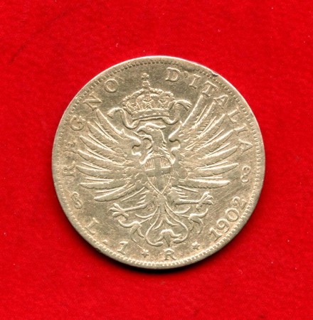 1902 - REGNO - LOTTO/M40744 - 1 LIRA AQUILA SABAUDA  ARGENTO