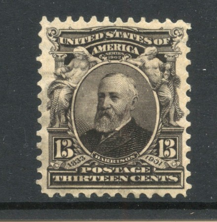 1902 - STATI UNITI - LOTTO/42410 - 13 CENT. GRIGIO NERO  B.HARRISON - USATO