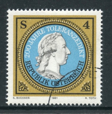 1981 - AUSTRIA - EDITTO DI TOLLERANZA - USATO - LOTTO/28235