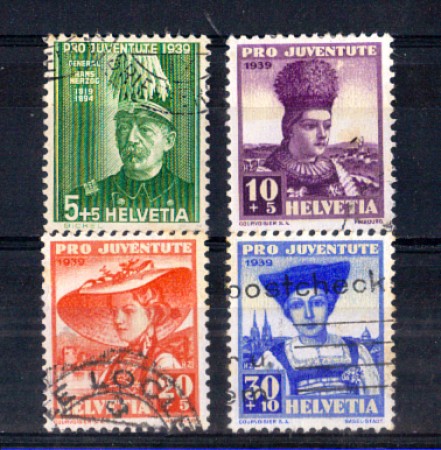 1939 - LOTTO/SVI347CPU - SVIZZERA  - PRO JUVENTUTE 4v. - USATI