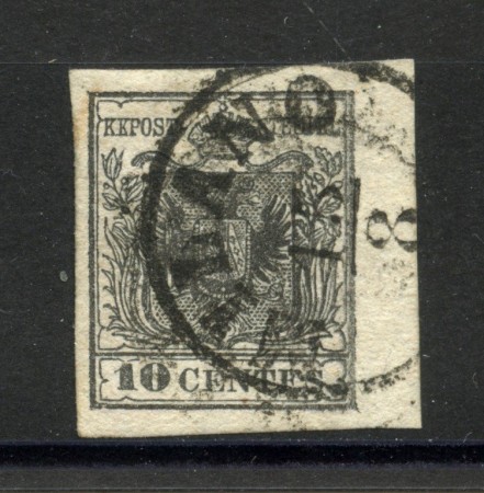 1850 - LOMBARDO VENETO - LOTTO/40986 - 10 CENT. NERO TIPO I° - USATO